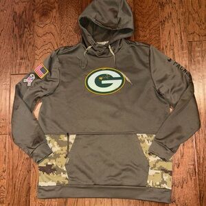Nike Green Bay Packers Salute to Service Hoodie Mens XL Military NFL Sweatshirt